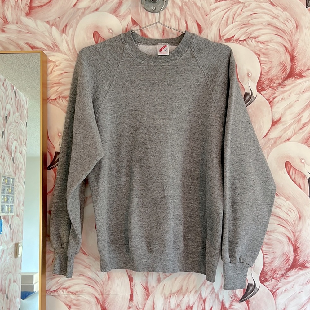 Heather Grey Vintage Pullover Crewneck Blank